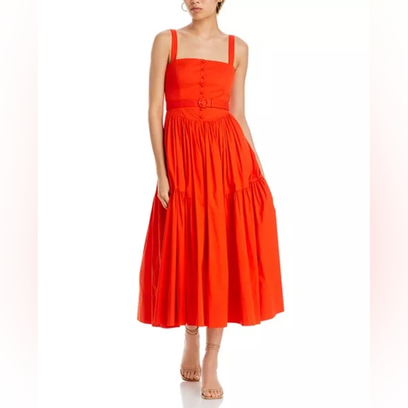 Cinq à Sept Orange Midi Dress - Picture 6 of 7